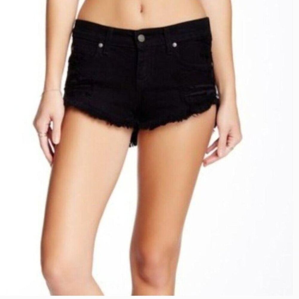 Pistola Black Gigi Distressed Low Rise Cutoff Denim Shorts Size M NWOT